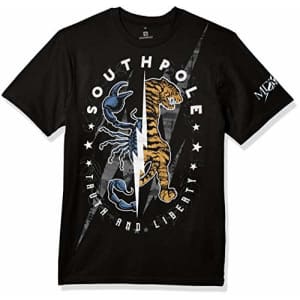 Southpole Men's Short Sleeve Fashion T-Shirt, Black Scorpion, Medium for $13