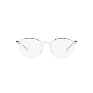 Emporio Armani Men's EA3188U Universal Fit Round Sunglasses, Shiny Crystal/Demo Lens, 49 mm for $51