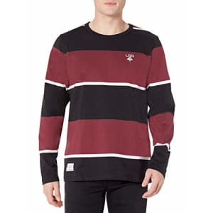 LRG Men's Short Sleeve Logo Design T-Shirt, Black/Stripe, L for $44