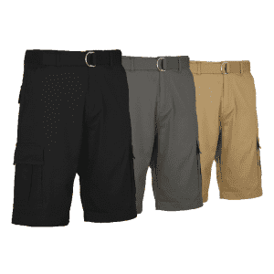 Men's Cotton Stretch Cargo Shorts w/ Belts 3-Pack for $30