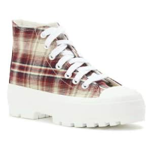 No Boundaries Women's High Top Canvas Lug Sneakers for $5