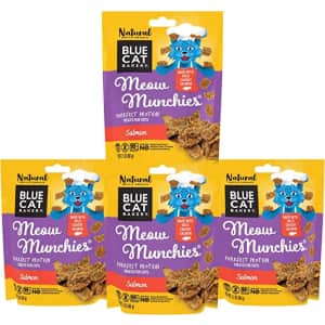 Blue Cat Bakery 2.1-oz. Meow Munchies Salmon Cat Treats 4-Pack for $7