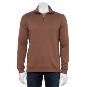 Croft & Barrow Men's Fleece Quarter-Zip Pullover Sweater for $10