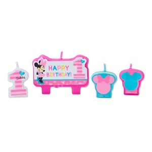 American Greetings Minnie Mouse 1st Birthday, 4 Count, Party Supplies, Molded Candles for $9