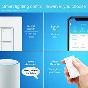 Lutron Caseta Smart Home Switch, Works with Alexa, Apple HomeKit, Google Assistant | 6-Amp, for for $60