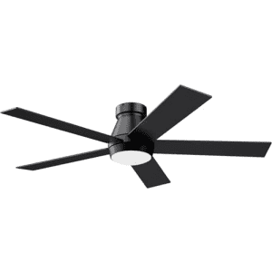 TCL 52" Ceiling Fan with Lights, Black Flush Mount Ceiling Fans, 5 Blades Low Profile Ceiling Fans, for $110