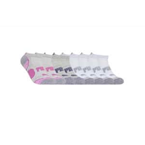 PUMA Women's 8 Pack Cool Cell No Show Socks, Grey/Purple, 9-11 for $24