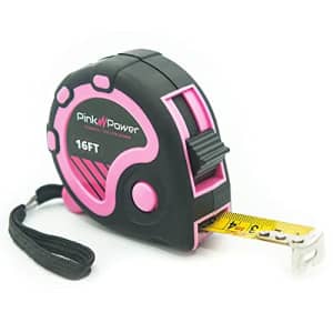 Pink Power 16ft Pink Tape Measure - Pink Measuring Tape Measure for Womens Tool Kit with for $15
