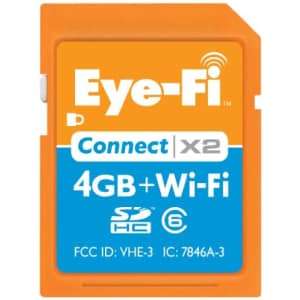 Eye-Fi Connect X2 4 GB Class 6 SDHC Wireless Flash Memory Card EYE-FI-4CN for $30