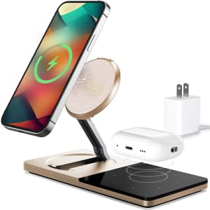 Zechin 2-in-1 Wireless Magnetic Charging Station for $16