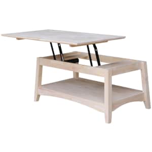 International Concepts Bombay Unfinished Solid Hardwood Lift-Top Coffee Table for $202 International Concepts Bombay Unfinished Solid Hardwood Lift-Top Coffee Table for $202