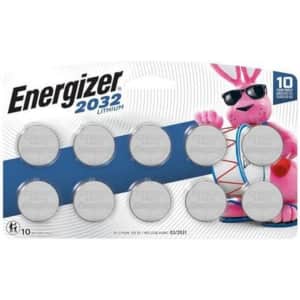Energizer 2032 3V Lithium Coin Battery 10-Pack for $13