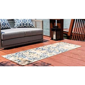 Unique Loom Botanical Collection Abstract, Vintage, Bohemian, Ornate, Indoor and Outdoor Area Rug, for $20