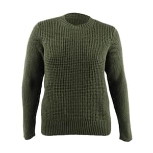 Lucky Brand Women's Crew Neck Waffle Knit Sweater, Rosin, X Small for $22