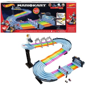 Hot Wheels Mario Kart Rainbow Road Raceway 8-Foot Track Set for $150