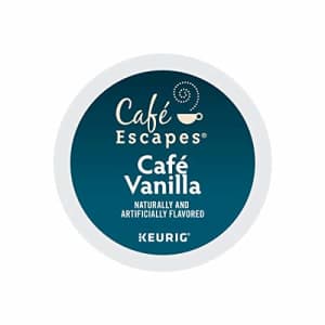 Cafe Escapes, Cafe Vanilla Coffee Beverage, Single-Serve Keurig K-Cup Pods, 96 Count (4 Boxes of 24 for $42