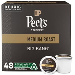 Peet's Coffee, Medium Roast K-Cup Pods for Keurig Brewers - Big Bang 48 Count (1 Box of 48 K-Cup for $21