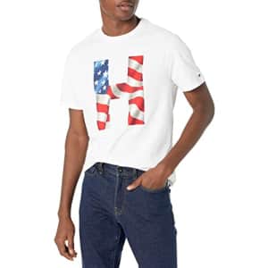 Tommy Hilfiger Men's Short Sleeve-Graphic T-Shirt, Bright White, LG for $18