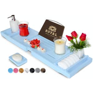 Royal Craft Wood Bathtub Caddy Tray w/ Soap Dish for $36 Royal Craft Wood Bathtub Caddy Tray w/ Soap Dish for $36