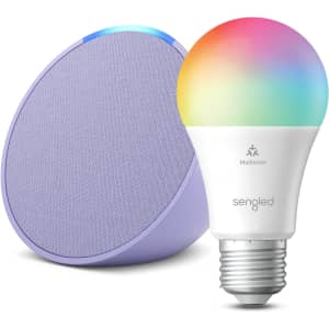 Amazon Echo Pop Smart Speaker w/ Sengled Smart Color Bulb for $23