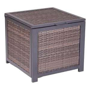 Mainstays Cassel Outdoor Wicker Storage Cube for $40 Mainstays Cassel Outdoor Wicker Storage Cube for $40