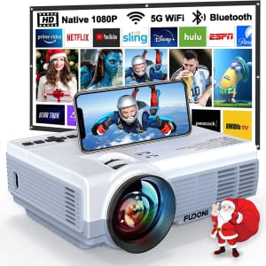 Fudoni 1080p Wireless Portable Projector with Screen for $82 Fudoni 1080p Wireless Portable Projector with Screen for $82