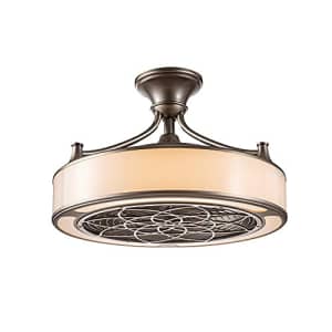 Home Decorators Collection Windara 22 in. LED Indoor/Covered Outdoor Brushed Nickel Ceiling Fan with Light Kit and Remote for $180