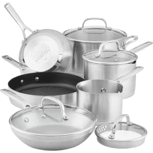 KitchenAid 10-Pc. Stainless Steel Cookware Set for $260