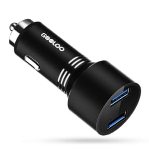 Gooloo 36W 2-Port Car Charger for $6