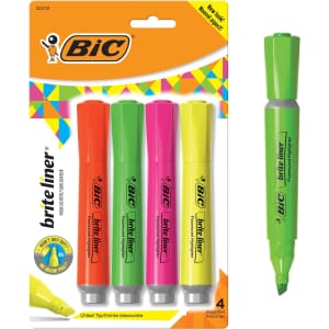 BIC Brite Liner Highlighter 4-Pack for $2