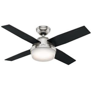 Hunter Fan Hunter Dempsey Indoor Ceiling Fan with LED Light and Remote Control, 44", Brushed Nickel for $187 Hunter Fan Hunter Dempsey Indoor Ceiling Fan with LED Light and Remote Control, 44", Brushed Nickel for $187