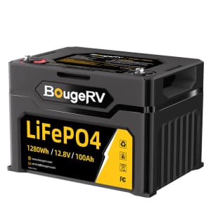 BougeRV 12V 1280Wh/100Ah LiFePO4 Battery for $250