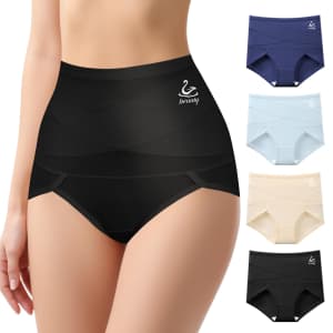 Women's High-Waisted Tummy Control Underwear 4-Pack for $14