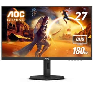 AOC Q27G4XN 27" Gaming Monitor, 2K QHD 2560x1440, 180Hz 1ms, Adaptive-Sync, Height Adjustable, 2X for $180