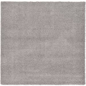 Unique Loom Solid Shag Collection Area Rug (8' Square, Cloud Gray) for $107