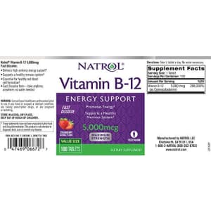 Natrol Vitamin B12 Fast Dissolve Tablets, Promotes Energy, Supports a Healthy Nervous System, for $10 Natrol Vitamin B12 Fast Dissolve Tablets, Promotes Energy, Supports a Healthy Nervous System, for $10