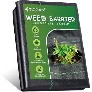 Ticonn 3x50-Foot Weed Barrier Landscape Fabric: $11