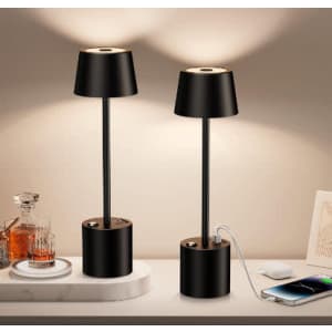 Cordless LED Table Lamp 2-Pack for $20