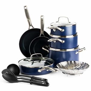 Blue Diamond Cookware Diamond Infused Ceramic Nonstick 14 Piece Cookware Pots and Pans Set, for $171