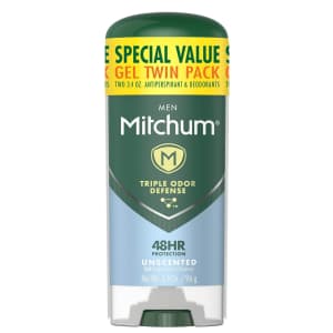 Mitchum Men's Deodorant & Antiperspirant Gel Stick 2-Pack for $3.75 w/ Sub & Save