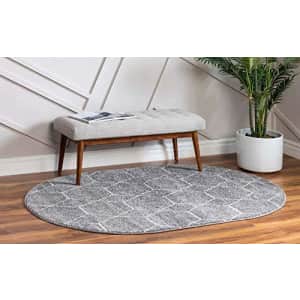 Unique Loom Trellis Frieze Collection Area Rug - Geometric (5' x 8' Oval, Light Gray/ Ivory) for $60 Unique Loom Trellis Frieze Collection Area Rug - Geometric (5' x 8' Oval, Light Gray/ Ivory) for $60