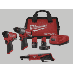 Milwaukee M12 Fuel 12V Cordless Hammer Drill and Impact Driver Combo Kit for $229
