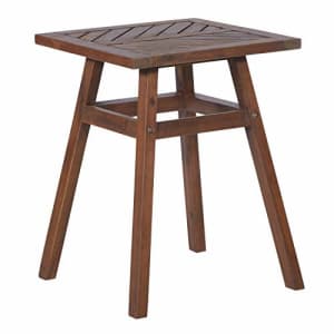 Walker Edison Furniture Company Outdoor Patio Wood Chevron Square End Side Table All Weather for $81