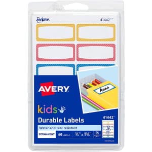 Avery Kids' Durable Labels 60-Count for $6