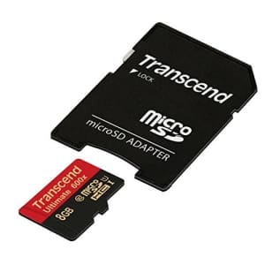 Transcend TS8GUSDHC10U1 8GB MICROSDHC CLASS10 U1,MLC,600X for $23
