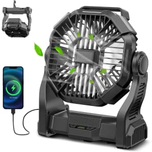 Conbola 10" Rechargeable Camping Fan for $15