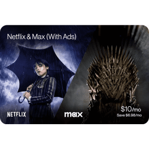 Netflix & Max w/ Ads: $10/mo. w/ Verizon Unlimited Plus plan