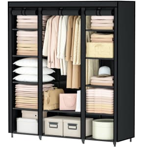 Baleine Portable Wardrobe Closet with 12 Compartments for $27