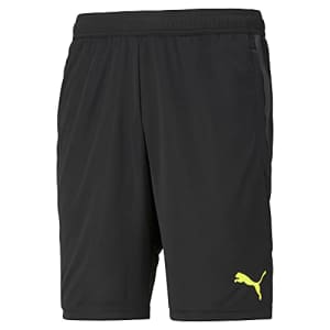 PUMA Men's INDIVIDUALCUP Shorts, Black-Yellow Alert, X-Large for $23