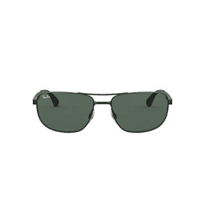 Ray-Ban Men's RB3528 Metal Sunglasses, Matte Black/Green, 61 mm for $171